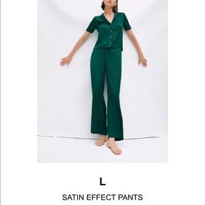 Zara satin effect top and pants size large.